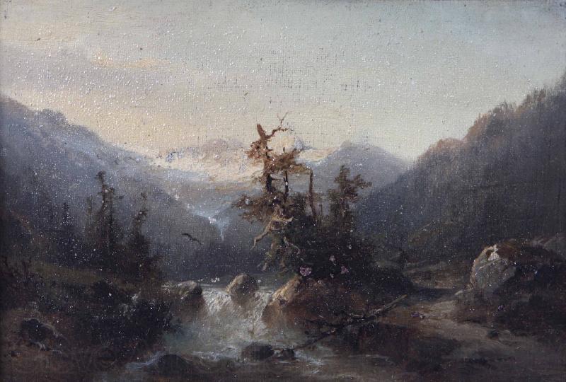 Johann Hermann Carmiencke A mountain stream Germany oil painting art